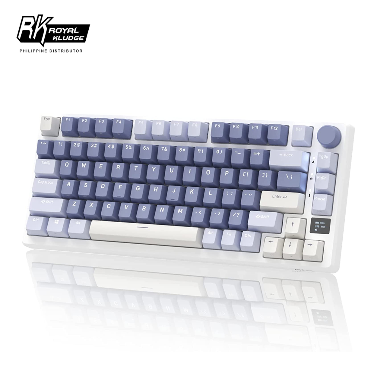 EXCLUSIVE Royal Kludge RKM75 75% RGB with OLED Smart Display & Knob Wireless Mechanical Gaming Keyboard