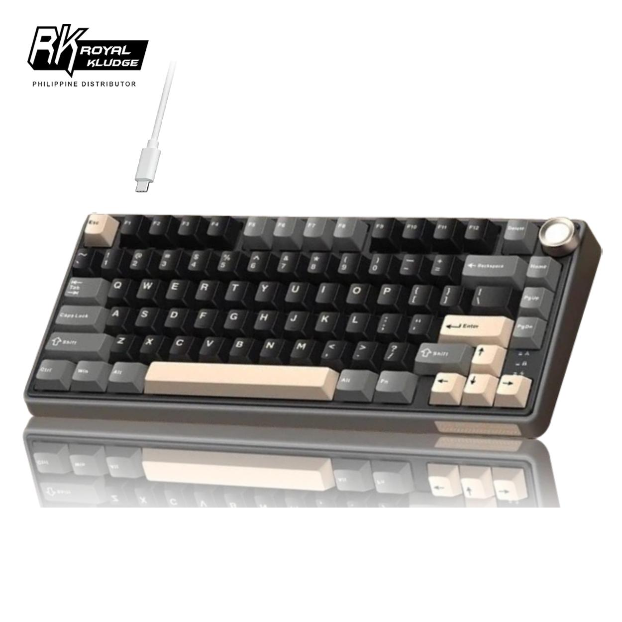 NEW Royal Kludge RK R75 Mechanical Keyboard Wired with Volume Knob 75% TKL Custom Gaming Keyboard Gasket Mount RGB Backlit with Software PBT Keycaps Hot Swappable