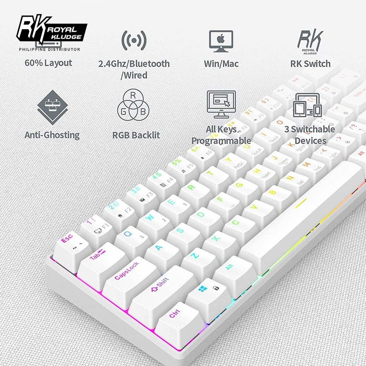 Royal Kludge RK61 RGB Wireless Gaming Keyboard – Royal Kludge Philippines